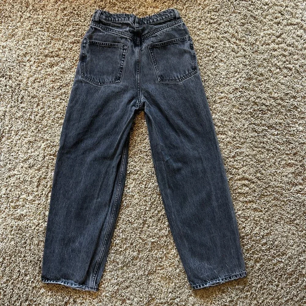 We the Free Frank Dad Jean in Black Women's Size 25 Free People Cropped - Picture 6 of 11